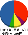 西日本整水 貸借対照表 2011年6月期