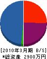 斎藤土木 貸借対照表 2010年3月期
