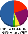 高田設備工業 貸借対照表 2010年10月期