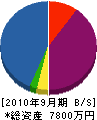 九州興建 貸借対照表 2010年9月期