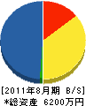 代田電気商会 貸借対照表 2011年8月期