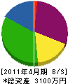 杉崎建設 貸借対照表 2011年4月期