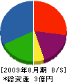 片岡建設 貸借対照表 2009年8月期