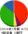 渡辺工務店 貸借対照表 2010年7月期