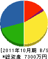 田川農機 貸借対照表 2011年10月期