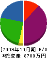 1川建設 貸借対照表 2009年10月期