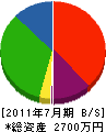 坂中兄弟建設 貸借対照表 2011年7月期