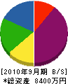 大侑電機 貸借対照表 2010年9月期