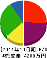 田能商会 貸借対照表 2011年10月期