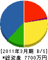 三嶋電機工業所 貸借対照表 2011年3月期