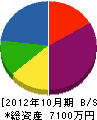 カタダ水道 貸借対照表 2012年10月期