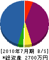 新井電気 貸借対照表 2010年7月期