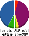 和田造園 貸借対照表 2013年1月期