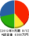 ジャパンロード 貸借対照表 2012年9月期