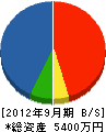 長田工務店 貸借対照表 2012年9月期