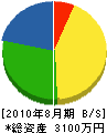 沢左官工業所 貸借対照表 2010年8月期