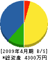 横山設備 貸借対照表 2009年4月期