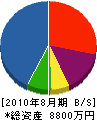藤元工業 貸借対照表 2010年8月期