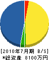 柳沢ガーデン 貸借対照表 2010年7月期