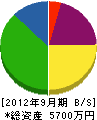 岡田設備工業 貸借対照表 2012年9月期