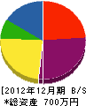 藤井ボイラー 貸借対照表 2012年12月期