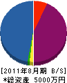 タケワ建設 貸借対照表 2011年8月期