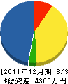 田中設備工業 貸借対照表 2011年12月期