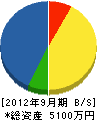 渡辺通信システム 貸借対照表 2012年9月期