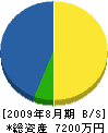 オーエスジャパン 貸借対照表 2009年8月期