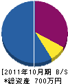 澤野造園土木 貸借対照表 2011年10月期