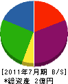 寺嶋建設 貸借対照表 2011年7月期