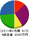 菅島建設 貸借対照表 2011年8月期
