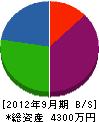 陽江建設工業 貸借対照表 2012年9月期