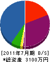 時川設備工業 貸借対照表 2011年7月期