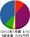 円谷建設 貸借対照表 2012年7月期