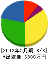 梶原工業 貸借対照表 2012年5月期