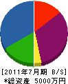 奈良建設 貸借対照表 2011年7月期