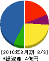 田辺工業 貸借対照表 2010年8月期