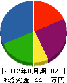 石田電機工業所 貸借対照表 2012年8月期