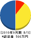 浦沢建設 貸借対照表 2010年9月期