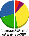 山田電設 貸借対照表 2009年8月期