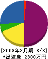 アオノ塗装 貸借対照表 2009年2月期