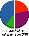 岩渕設備工業 貸借対照表 2011年8月期