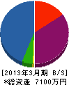 日本テクノ 貸借対照表 2013年3月期