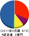 間島電設 貸借対照表 2011年9月期