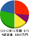 晃大 貸借対照表 2012年12月期