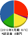 東洋空調 貸借対照表 2012年8月期