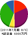 藤岡電気水道 貸借対照表 2011年7月期