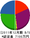 津島ボイラー 貸借対照表 2011年12月期
