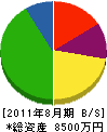 山本電気設備 貸借対照表 2011年8月期